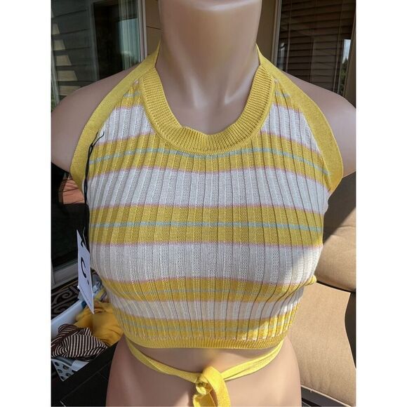 Callahan Knitwear Greta Halter in Gossamer Yellow - Picture 1 of 9